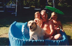 Kids in pool with dad kids in pool w dad